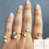 Herkimer Diamond Ring, Natural Raw Herkimer Diamond Jewelry, Boho Jewelry, Raw Diamond Ring, One Of Kind Ring, Bridesmaid gift, Gift Idea